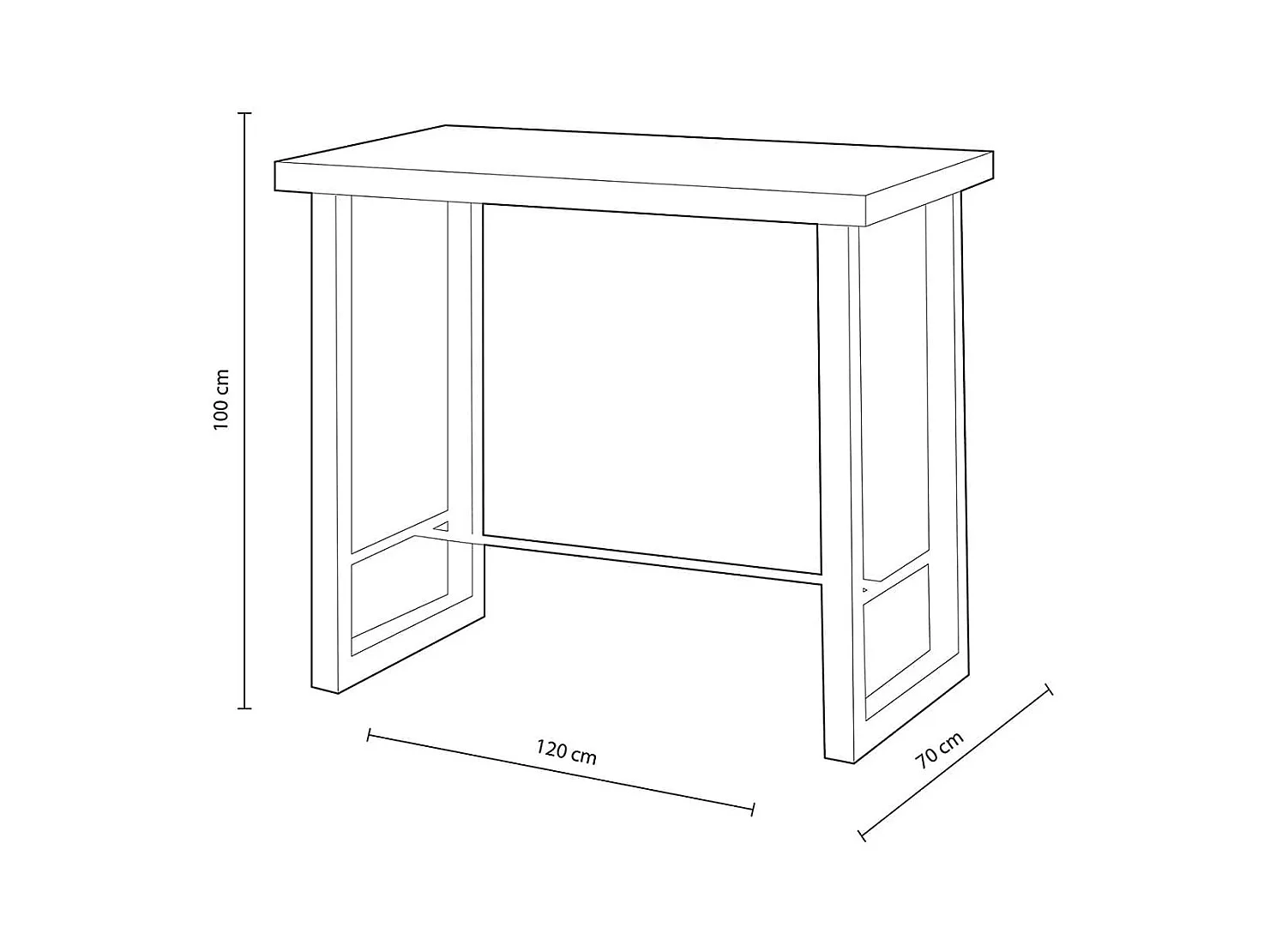 Mesa alta de comedor Loft diseño nórdico roble Nordish/negro 100x120x70 cm Adec