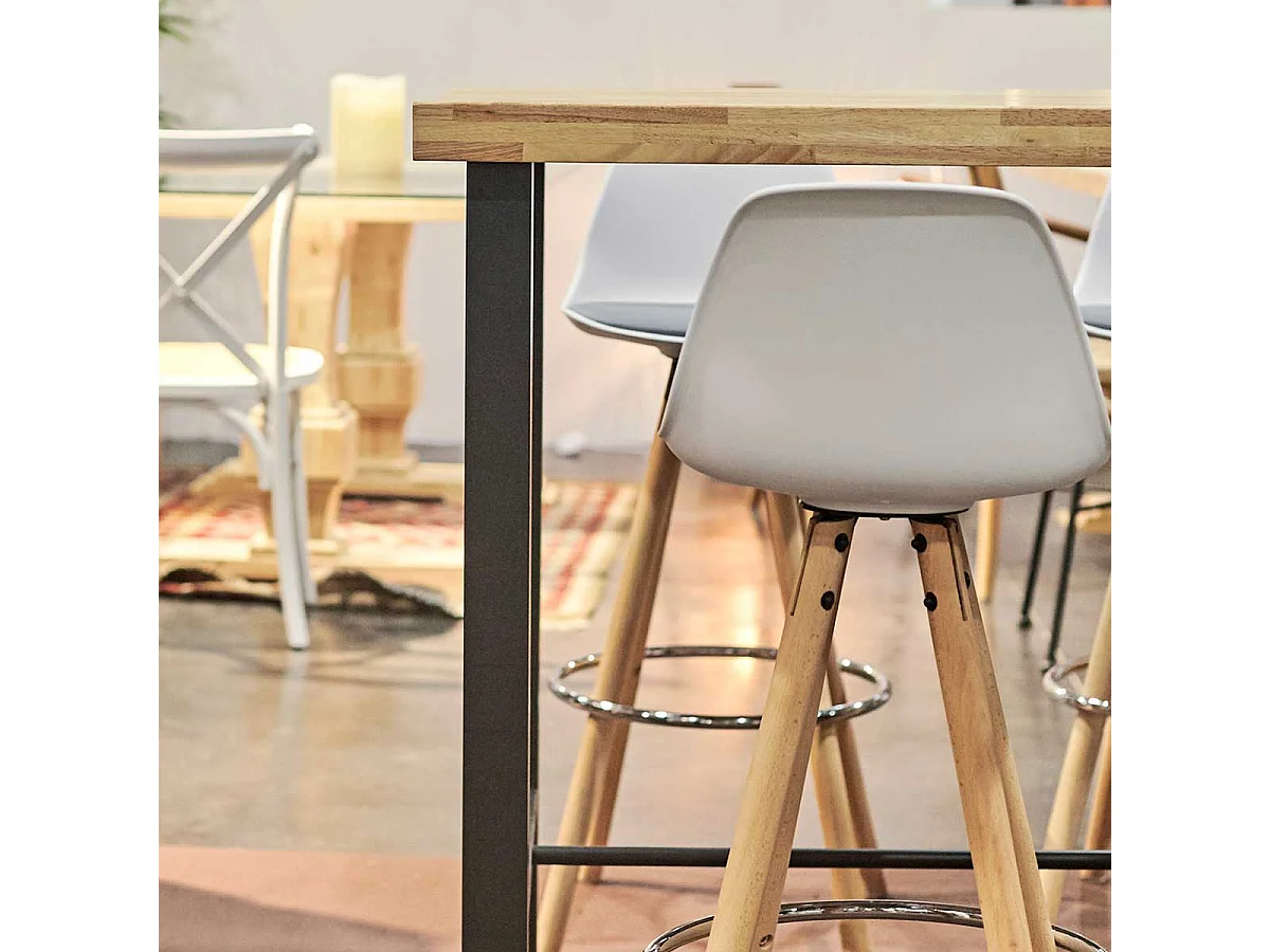 Mesa alta de comedor Loft diseño nórdico roble Nordish/negro 100x120x70 cm Adec