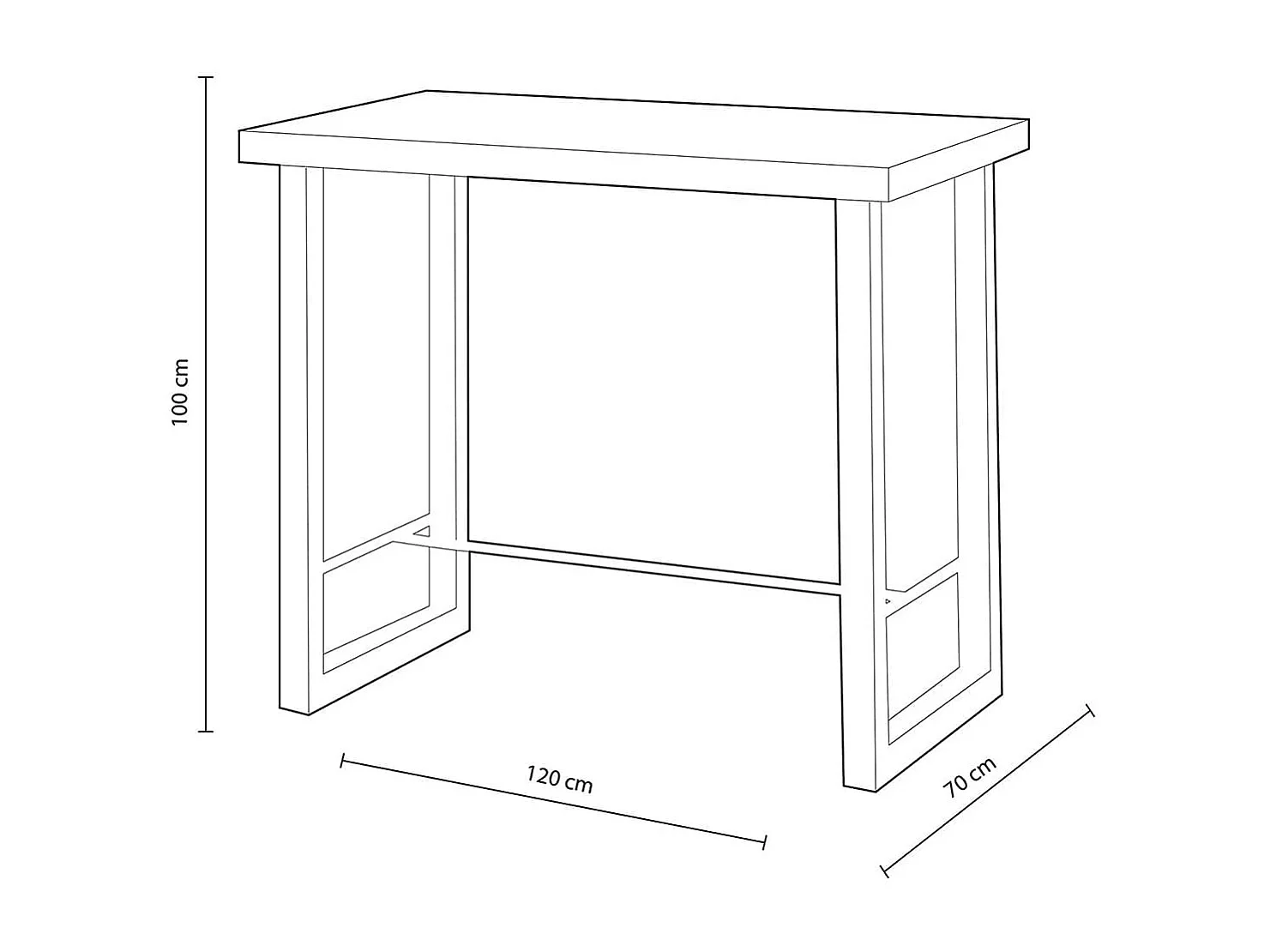 Mesa alta de comedor Loft diseño nórdico roble Nordish/negro 100x120x70 cm Adec