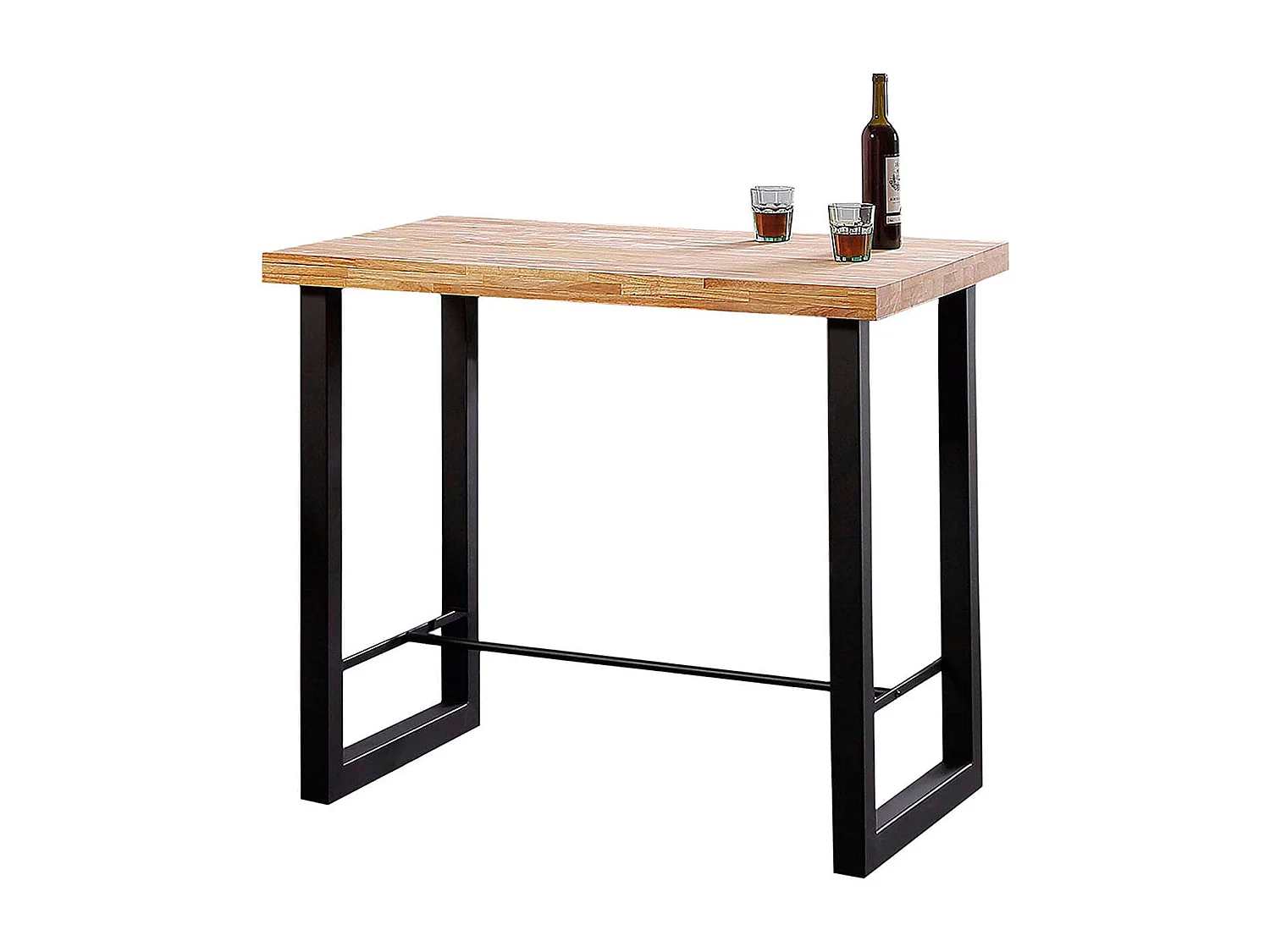 Mesa alta de comedor Loft diseño nórdico roble Nordish/negro 100x120x70 cm Adec