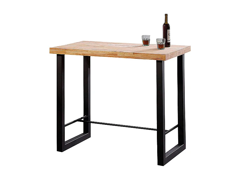 Mesa alta de comedor Loft diseño nórdico roble Nordish/negro 100x120x70 cm Adec