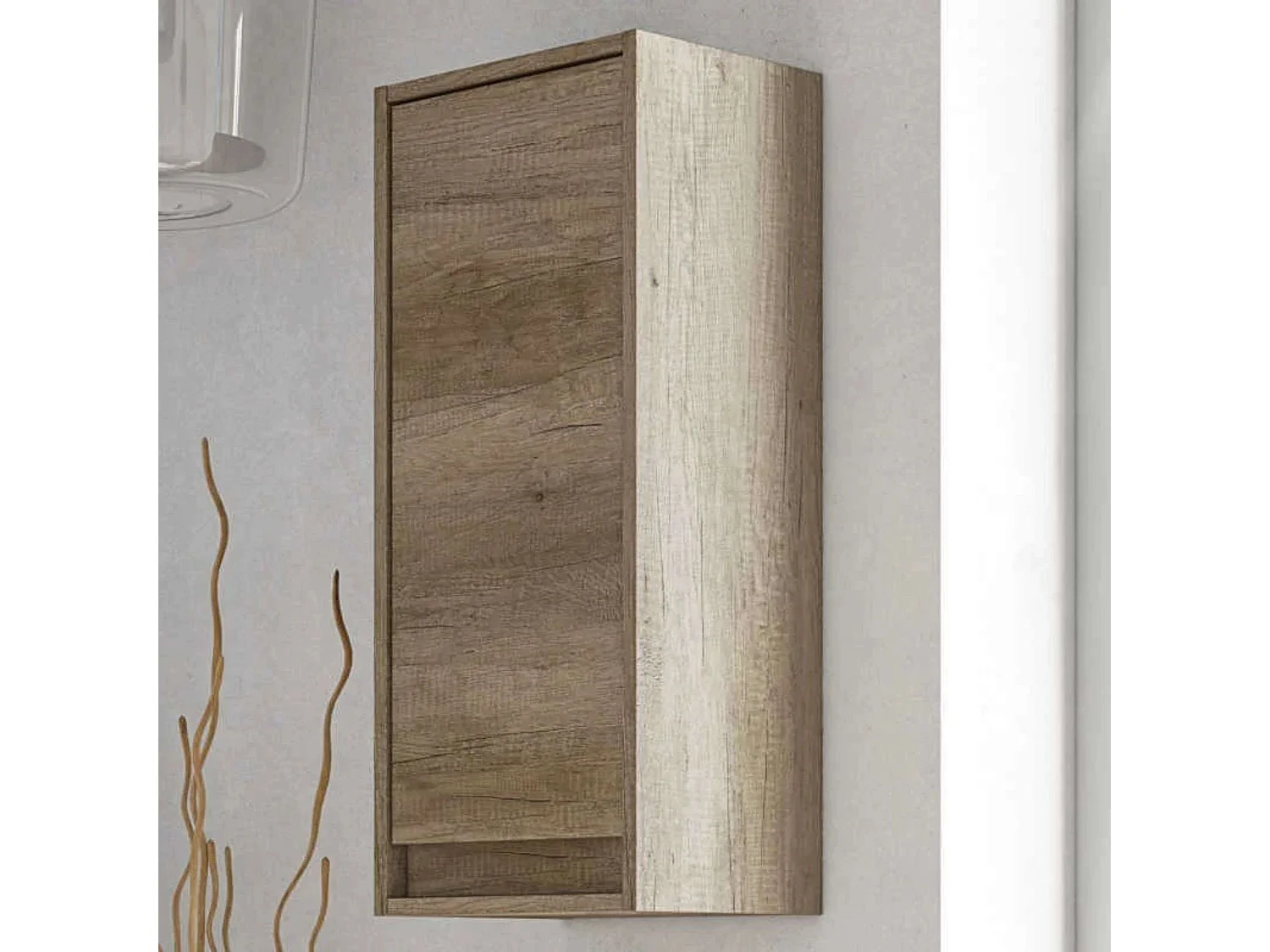 Coluna de banheiro de parede, lavatório, Nordik, puxador integrado, 30x26x74 cm