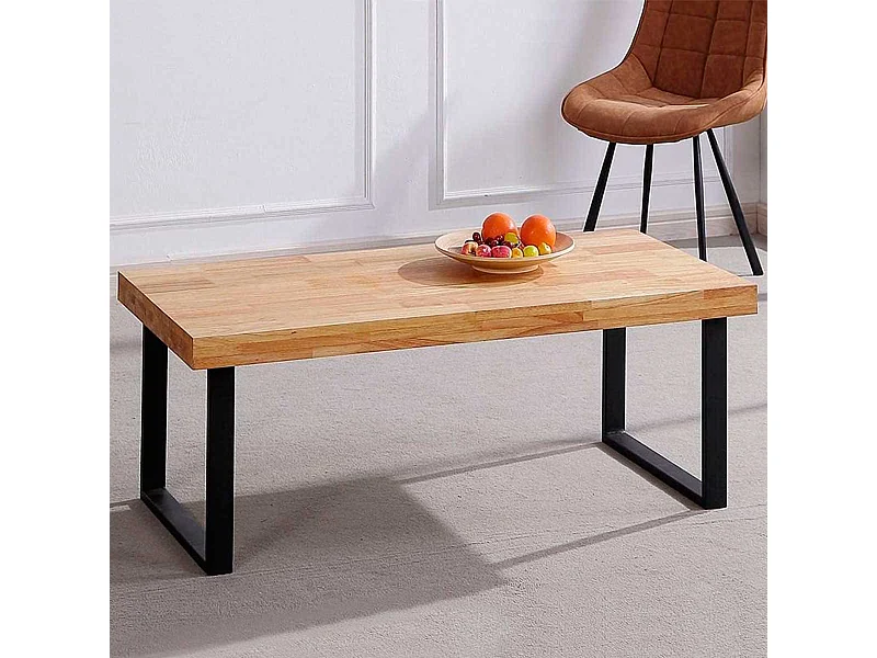 Mesa de centro Natural diseño nórdico roble Nordish/negro 43,5x120x60 cm Adec