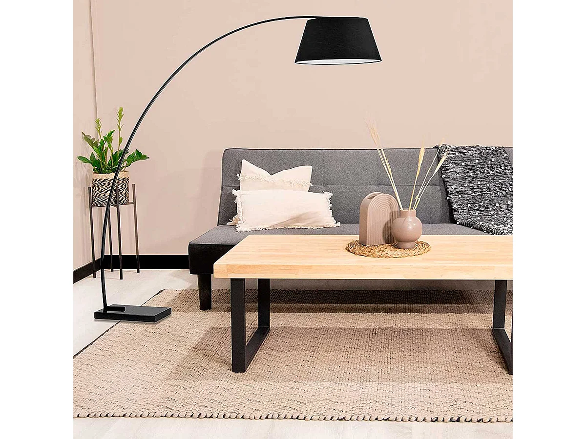 Mesa de centro Natural diseño nórdico roble Nordish/negro 43,5x120x60 cm Adec