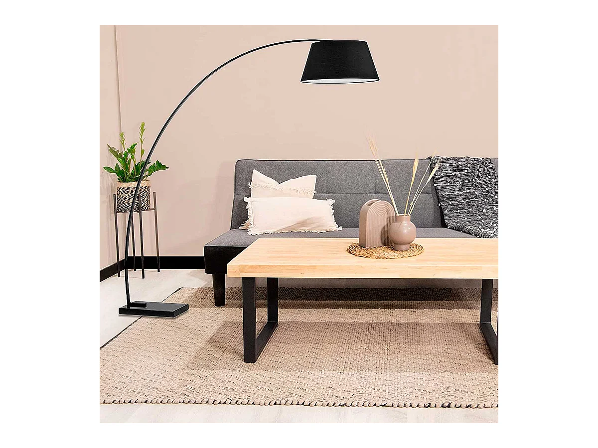 Mesa de centro Natural diseño nórdico roble Nordish/negro 43,5x120x60 cm Adec