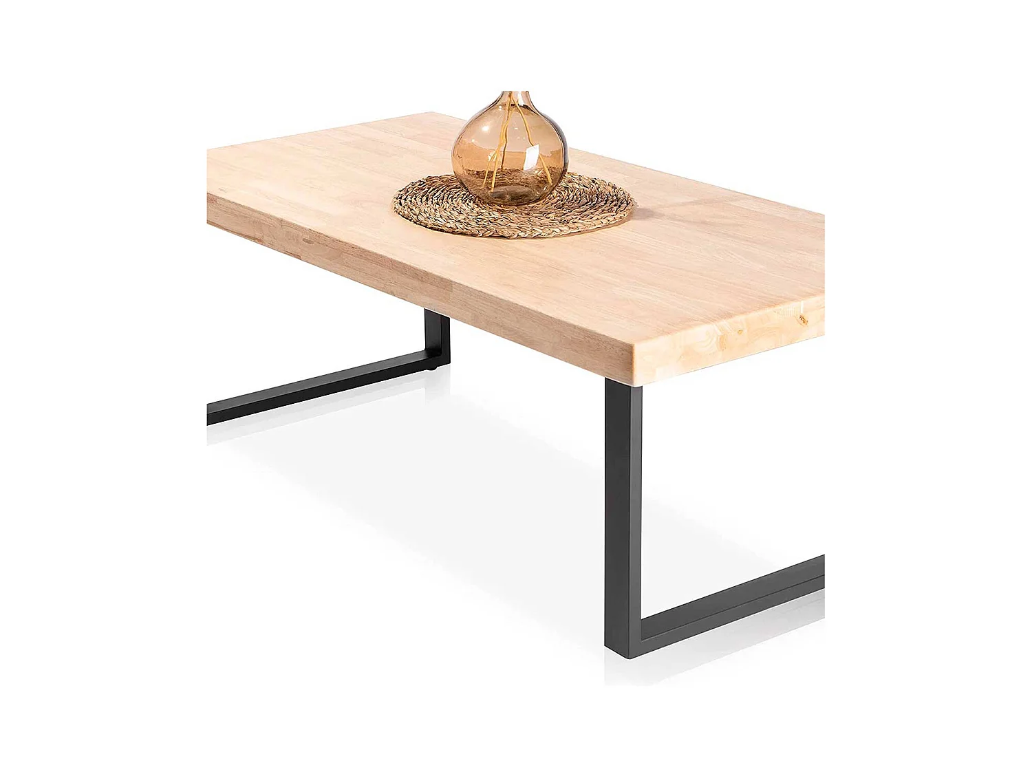 Mesa de centro Natural diseño nórdico roble Nordish/negro 43,5x120x60 cm Adec