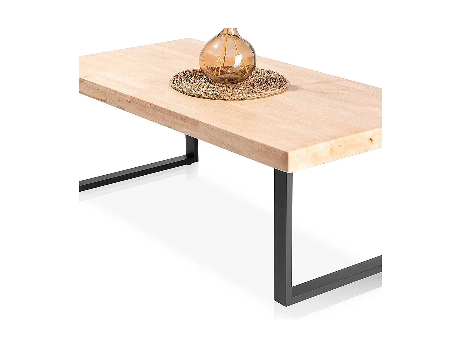 Mesa de centro Natural diseño nórdico roble Nordish/negro 43,5x120x60 cm Adec