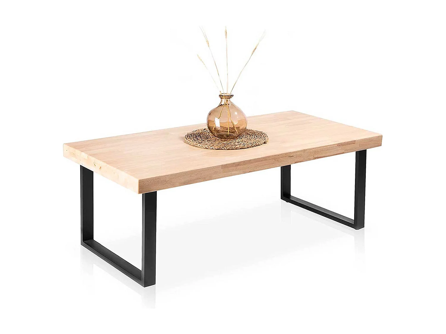 Table basse Fabrik chêne/noir Style industriel Salon moderne