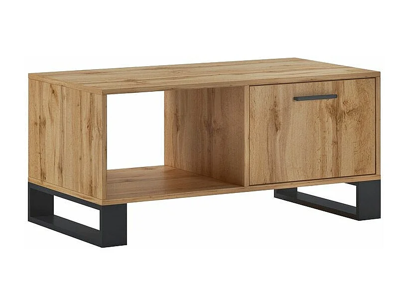 Mesa de centro Raw Roble oscuro - Negro