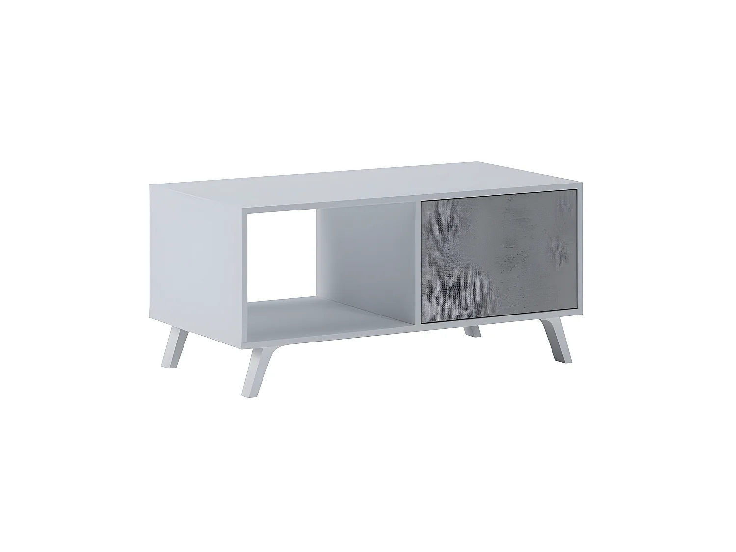 Mesa de centro Wind Blanco mate - Gris cemento