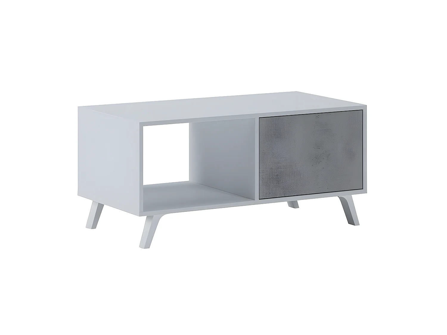 Mesa de centro Wind Blanco mate - Gris cemento