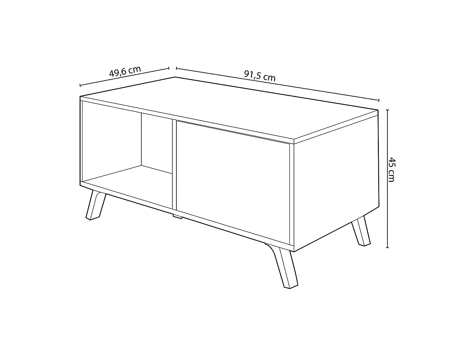 Mesa de centro Wind Blanco mate - Gris cemento