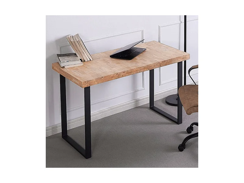 Escritorio Natural diseño nórdico roble Nordish/negro 73x120x60 cm Adec