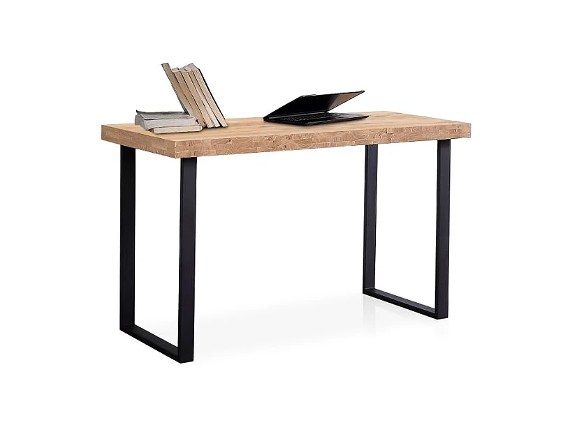 Escritorio Natural diseño nórdico roble Nordish/negro 73x120x60 cm Adec