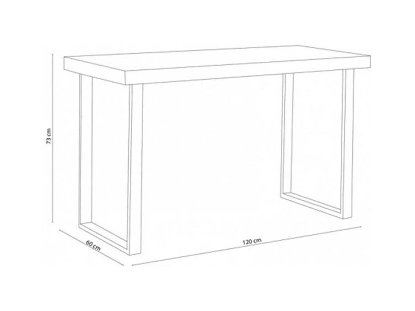 Escritorio Natural diseño nórdico roble Nordish/negro 73x120x60 cm Adec