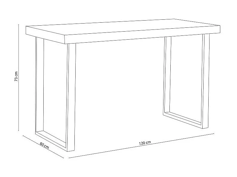 Escritorio Natural diseño nórdico roble Nordish/negro 73x120x60 cm Adec