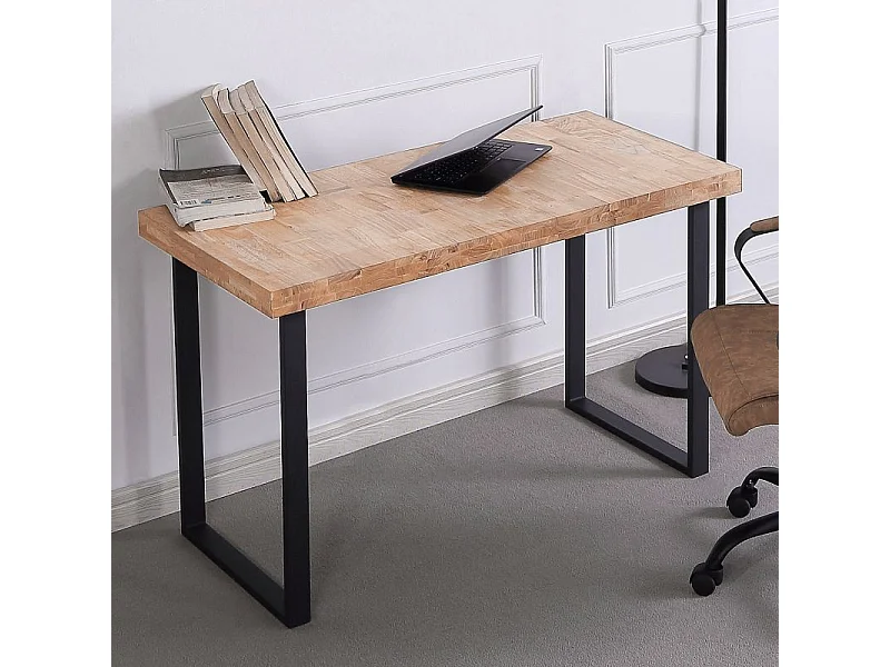 Escritorio Natural diseño nórdico roble Nordish/negro 73x120x60 cm Adec