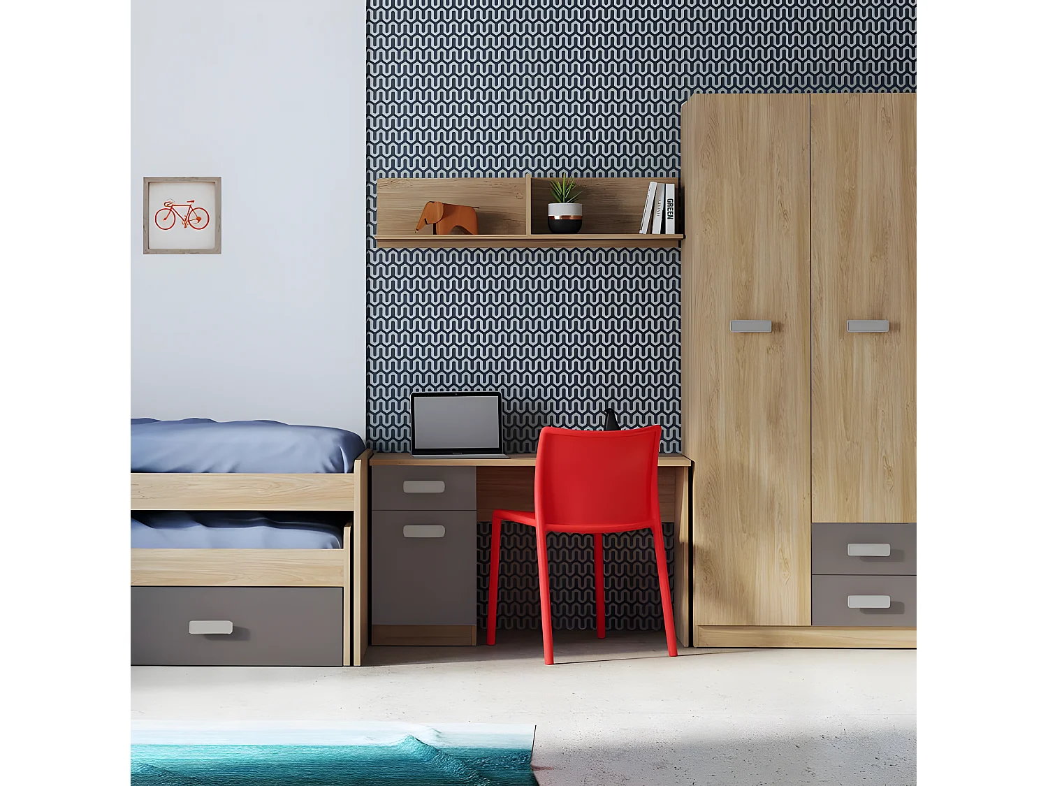 Mesa de estudio Play Tofe - Gris Grafito