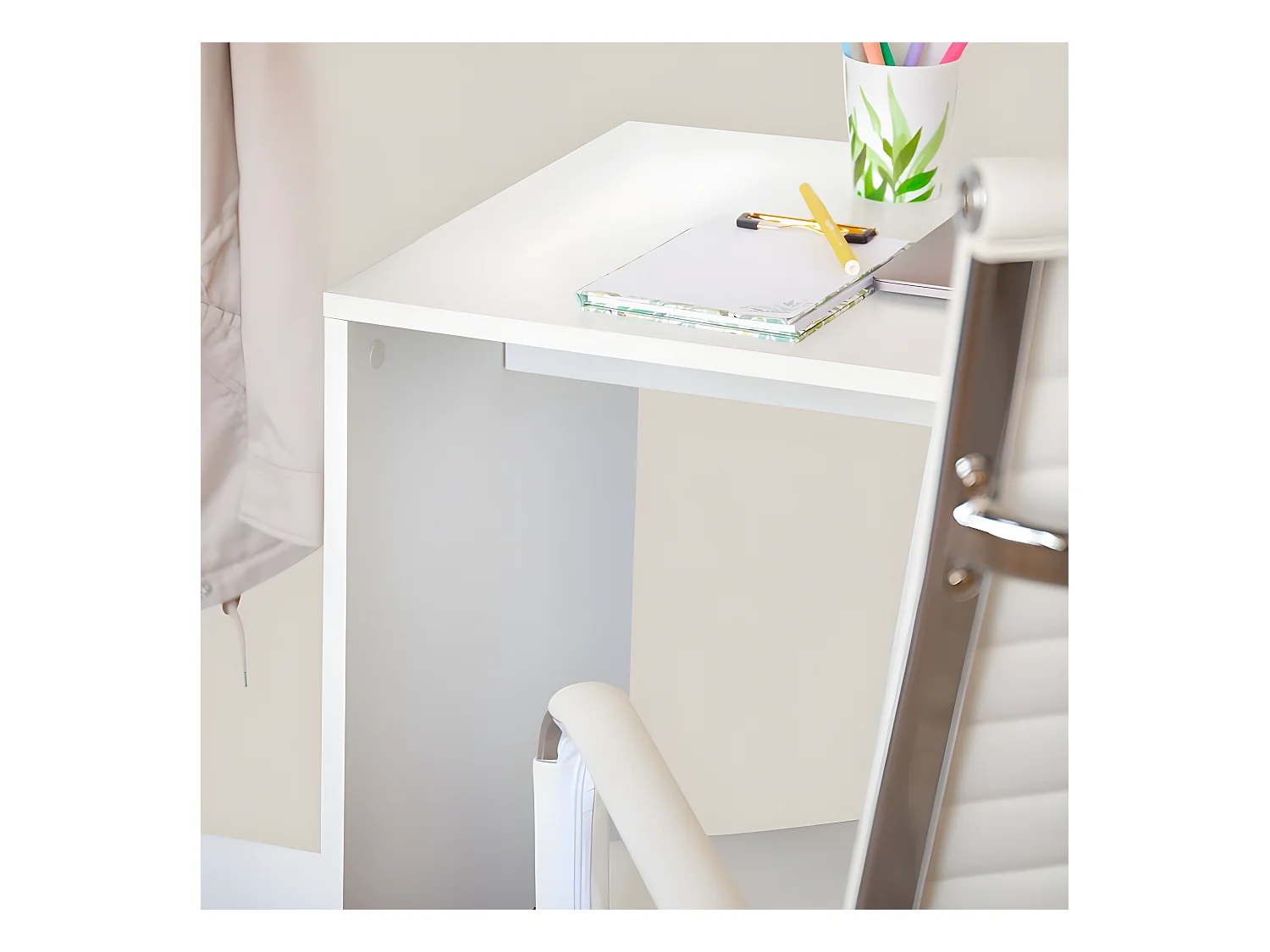 Mesa de estudio con estantería Qanik Blanco