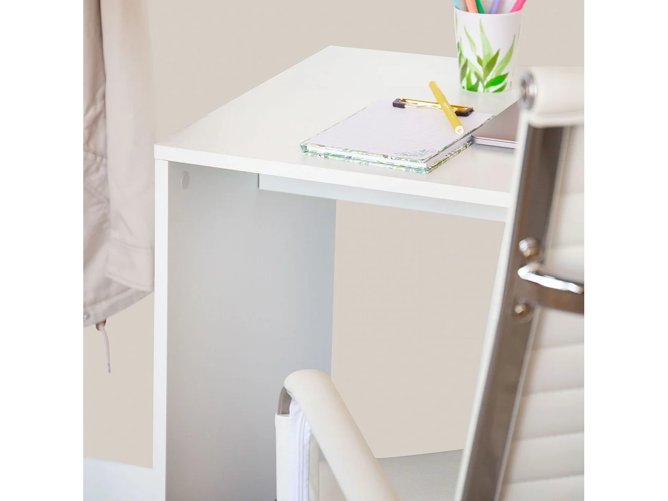 Mesa de estudio con estantería Qanik Blanco