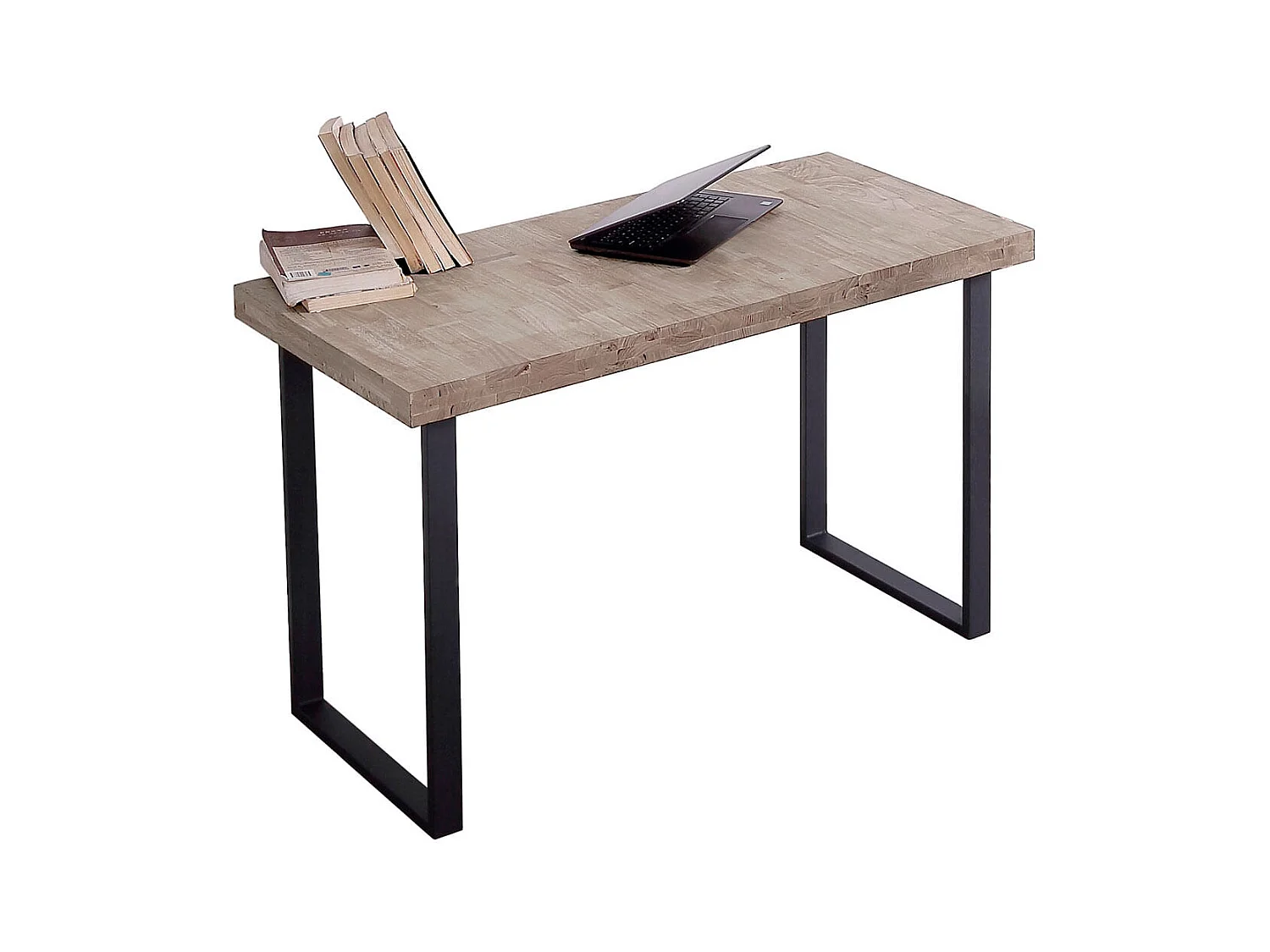 Escritorio Natural diseño nórdico roble American/negro 73x120x60 cm Adec