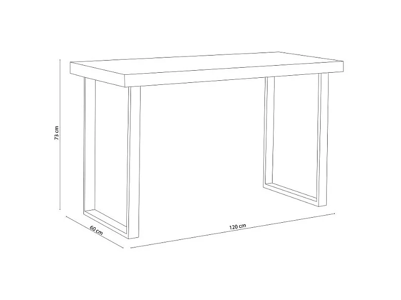Escritorio Natural diseño nórdico roble American/negro 73x120x60 cm Adec