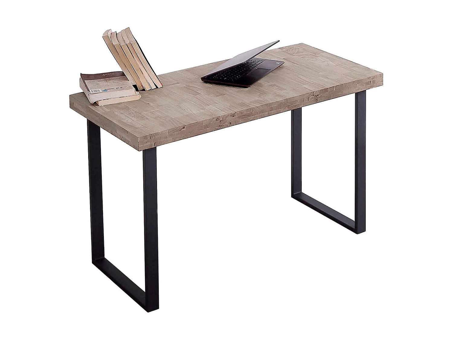 Escritorio Natural diseño nórdico roble American/negro 73x120x60 cm Adec