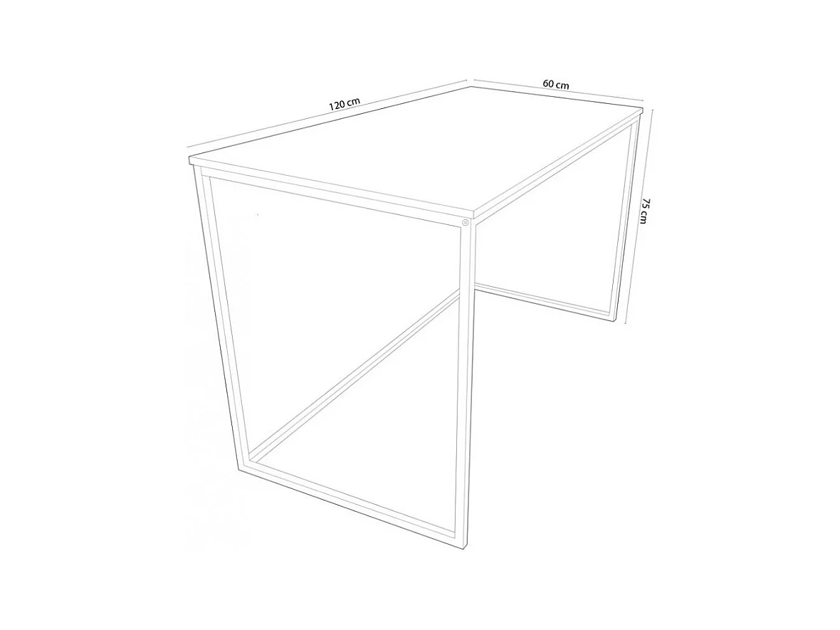 Mesa estudio Mia roble Nordish/negro 120x60 cm Adec