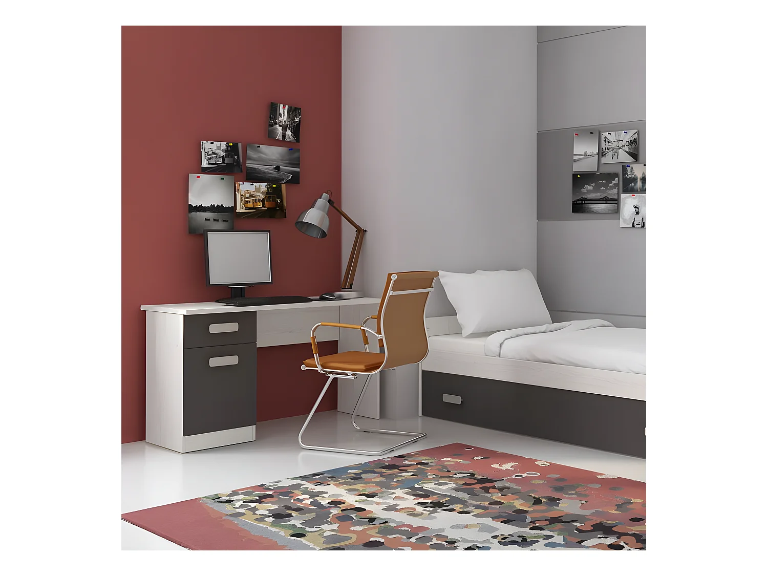 Mesa de estudio Play Andersen Pino - Gris Grafito