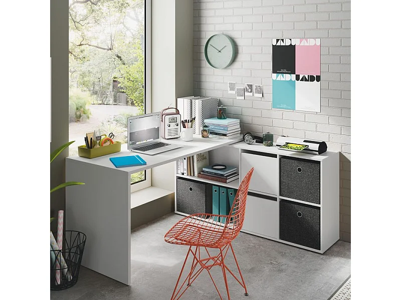 Mesa de escritorio Adapta XL Blanco Artik (Blanco Mate)