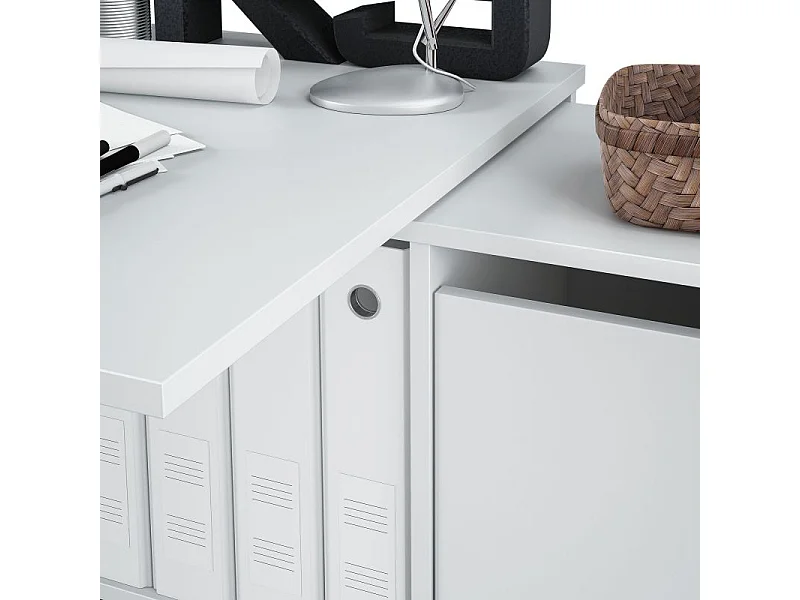 Mesa de escritorio Adapta XL Blanco Artik (Blanco Mate)