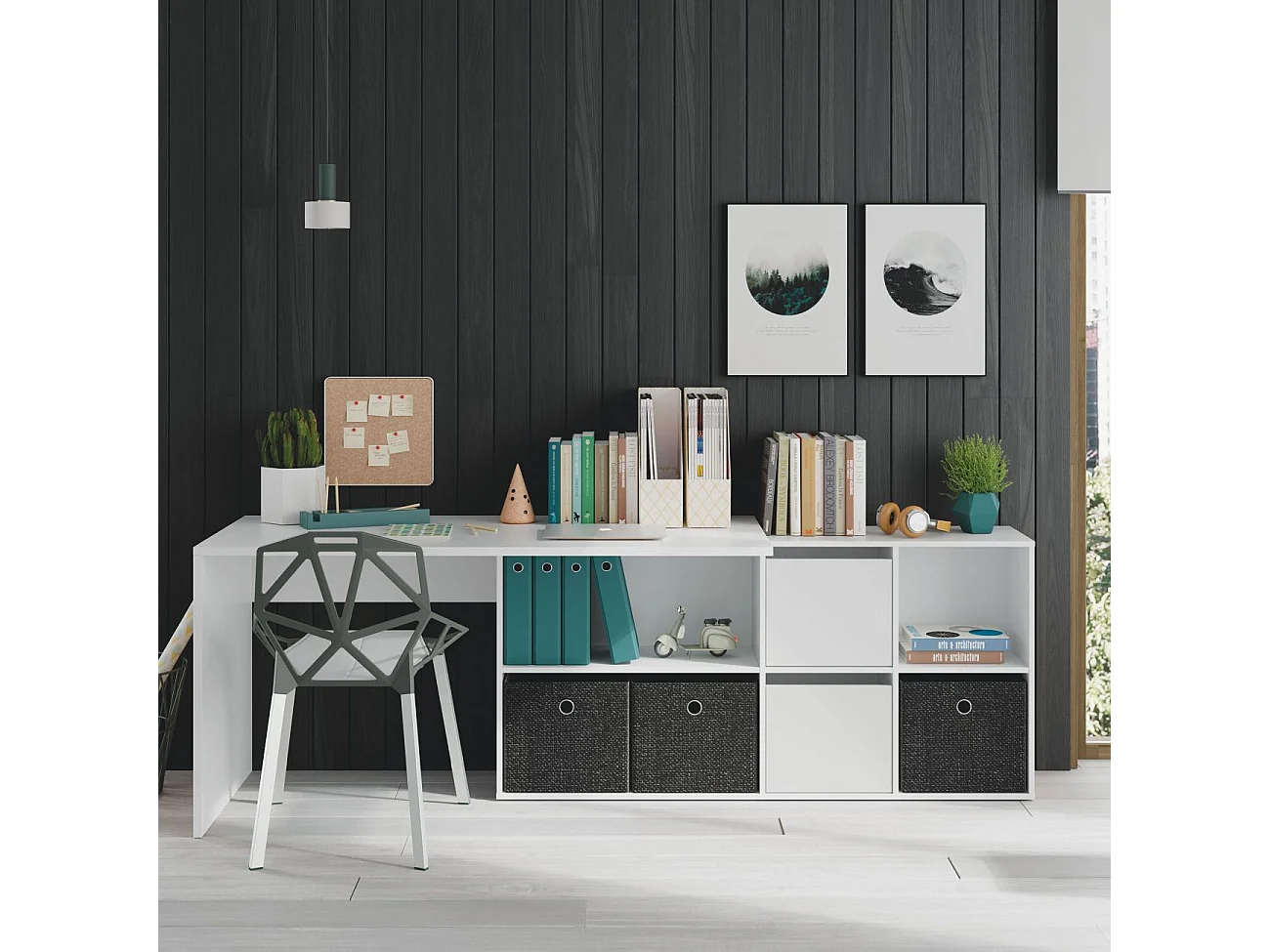 Mesa de escritorio Adapta XL Blanco Artik (Blanco Mate)