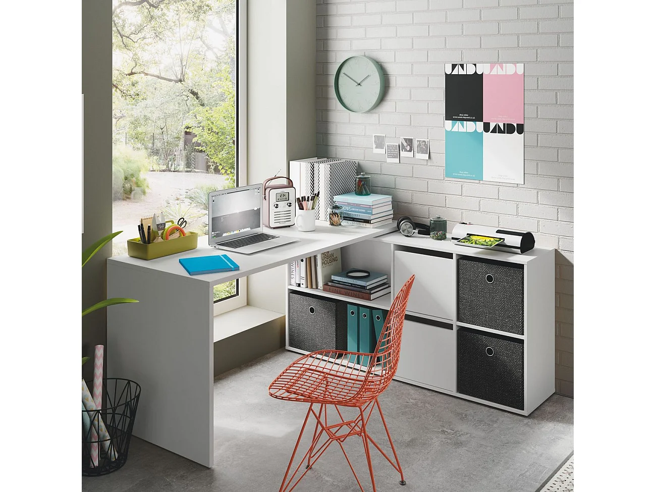 Mesa de escritorio Adapta XL Blanco Artik (Blanco Mate)