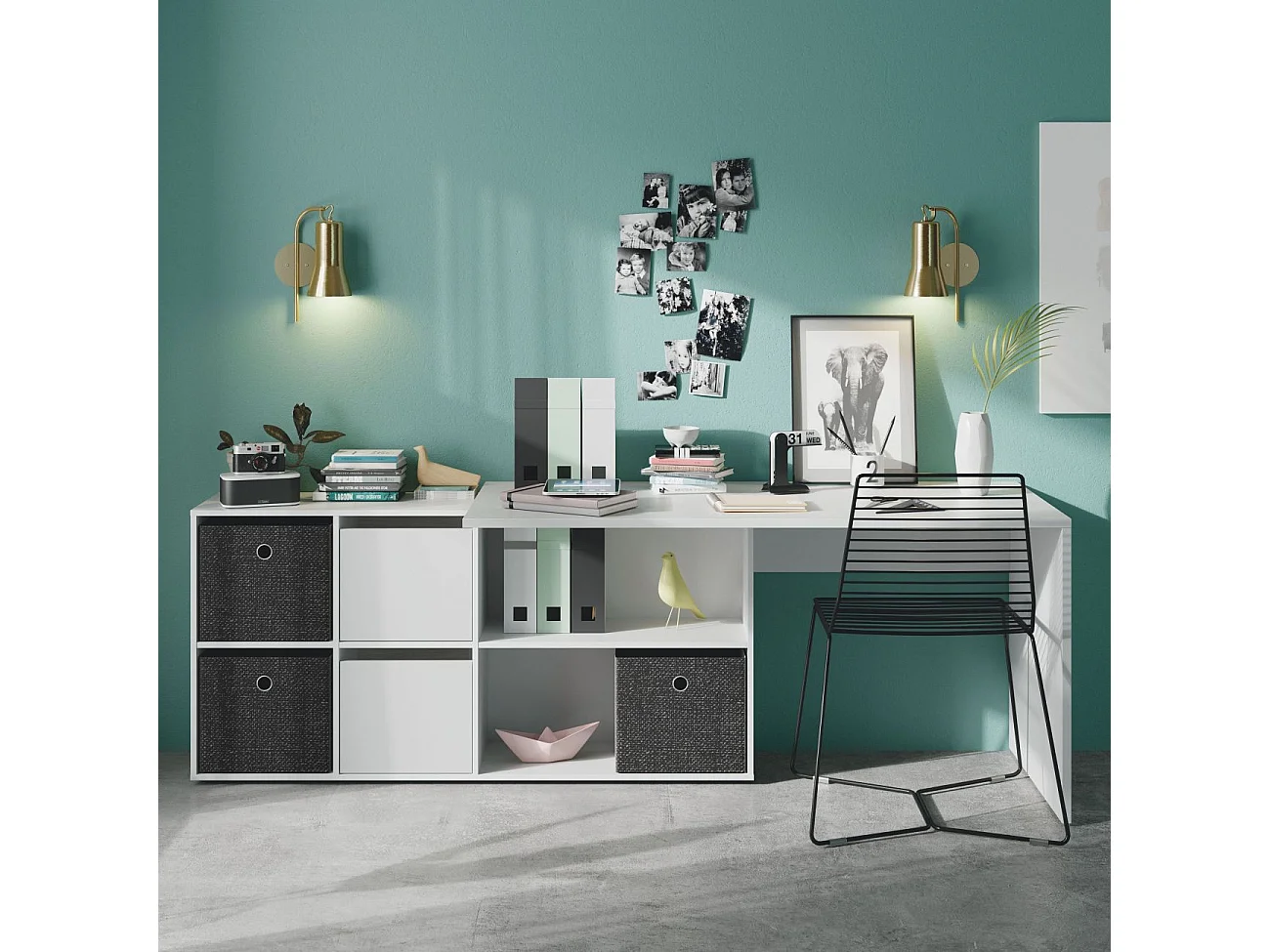 Mesa de escritorio Adapta XL Blanco Artik (Blanco Mate)