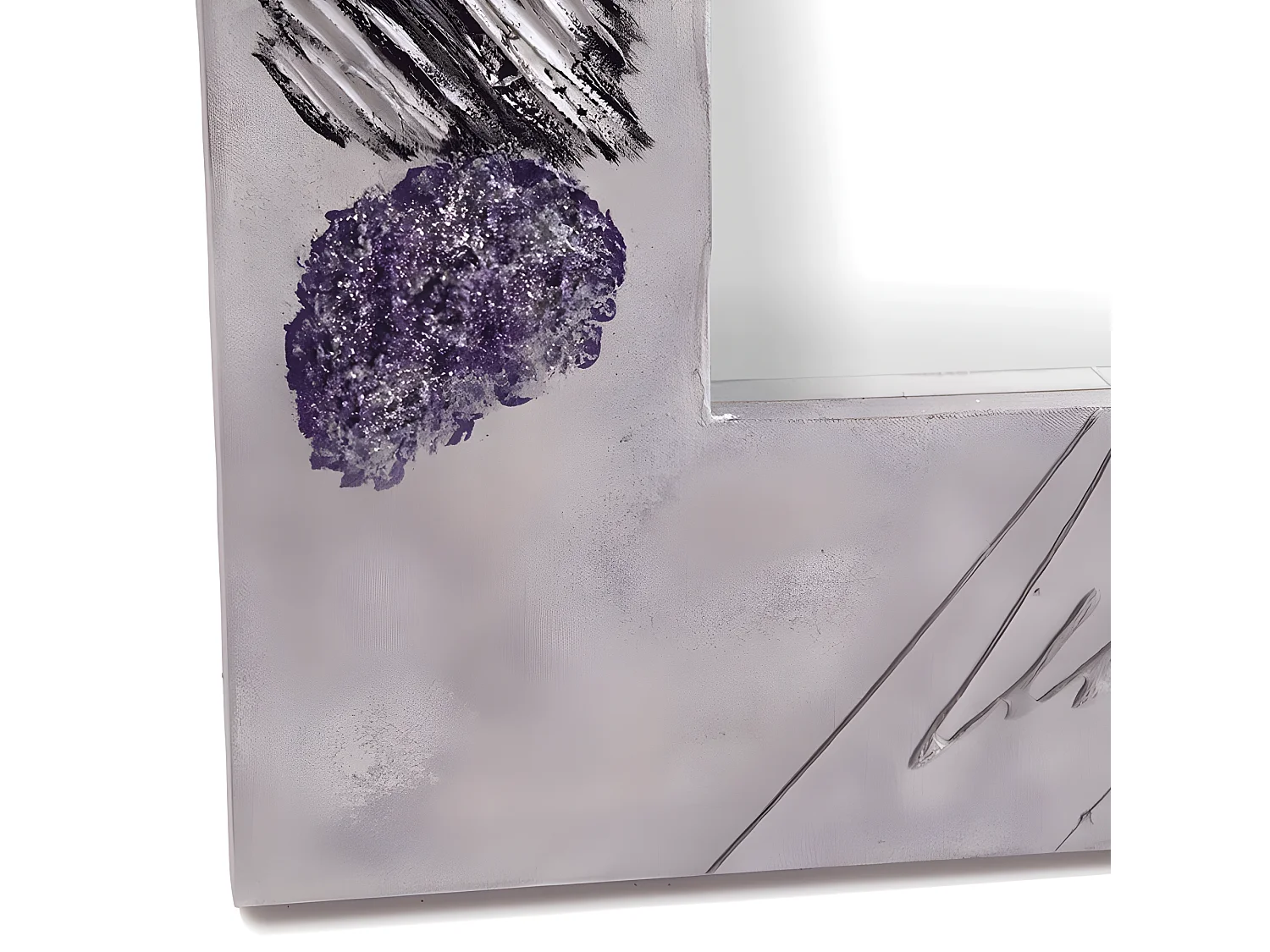 Espejo artesanal Texturas Plata - Lila