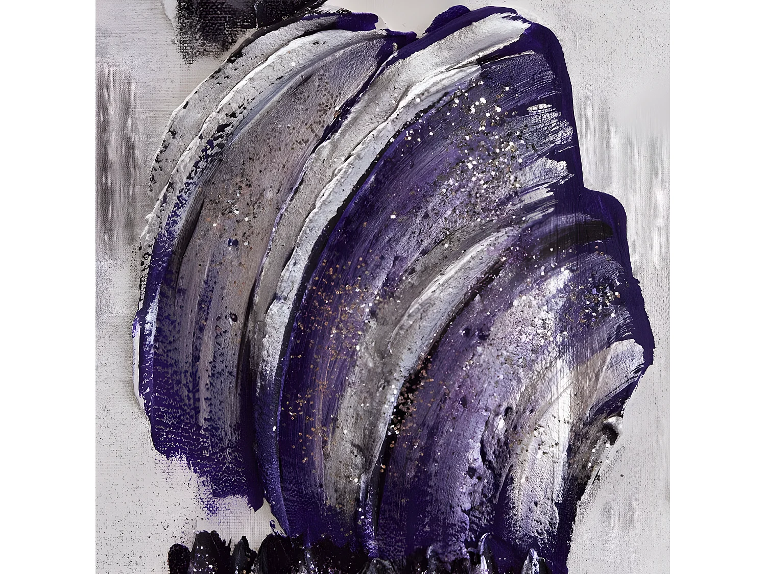 Espejo artesanal Texturas Plata - Lila