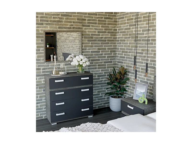 Espejo cuadrado Ataneq Ceniza