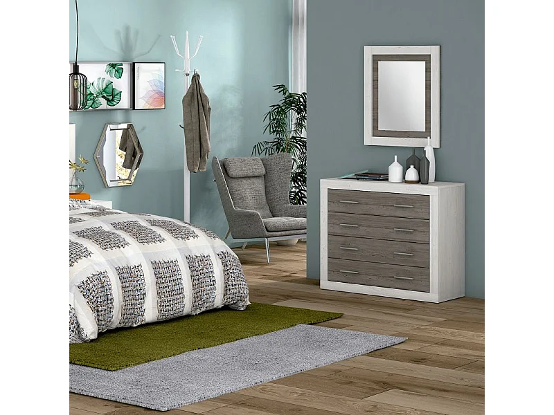 Espejo rectangular Kira Andersen Pino - Gris