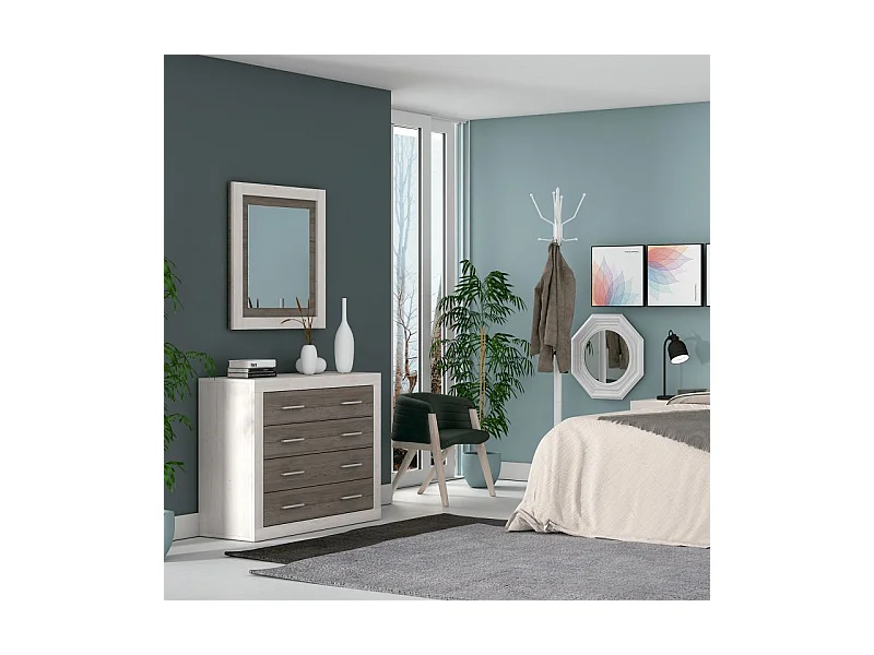 Espejo rectangular Kira Andersen Pino - Gris