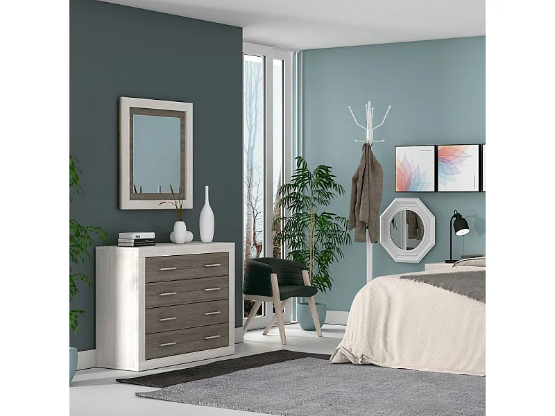 Espejo rectangular Kira Andersen Pino - Gris