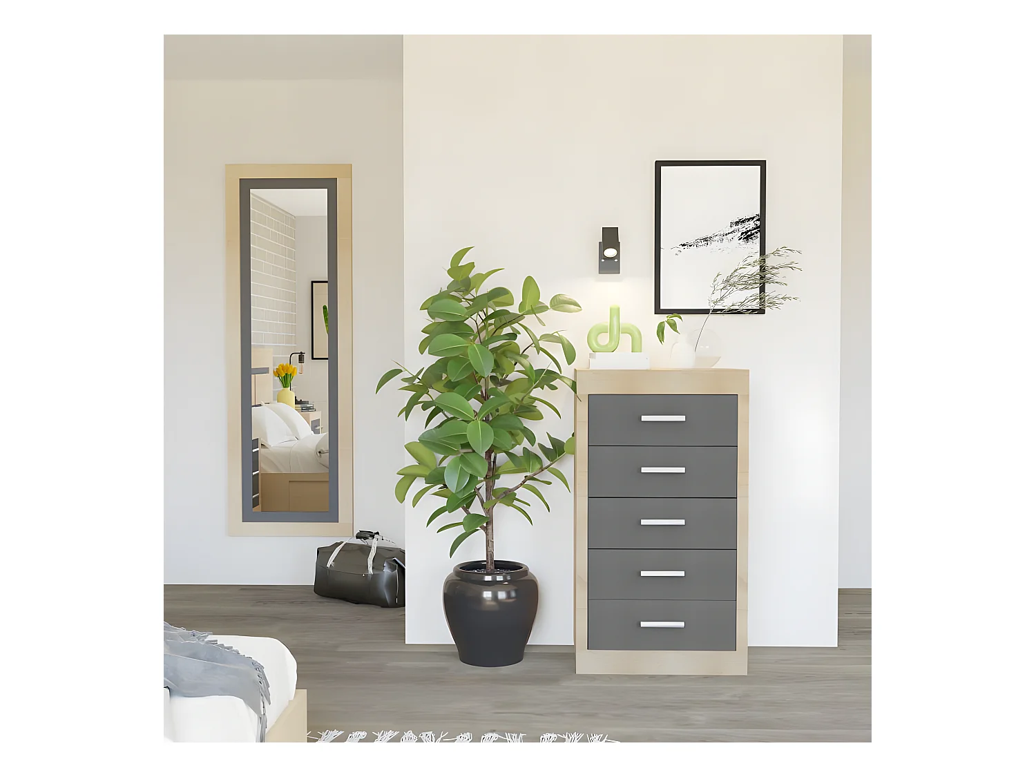 Espejo de pared Kira Cambria - Grafito