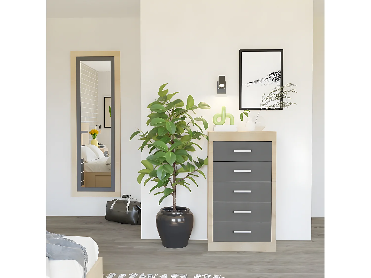 Espejo de pared Kira Cambria - Grafito