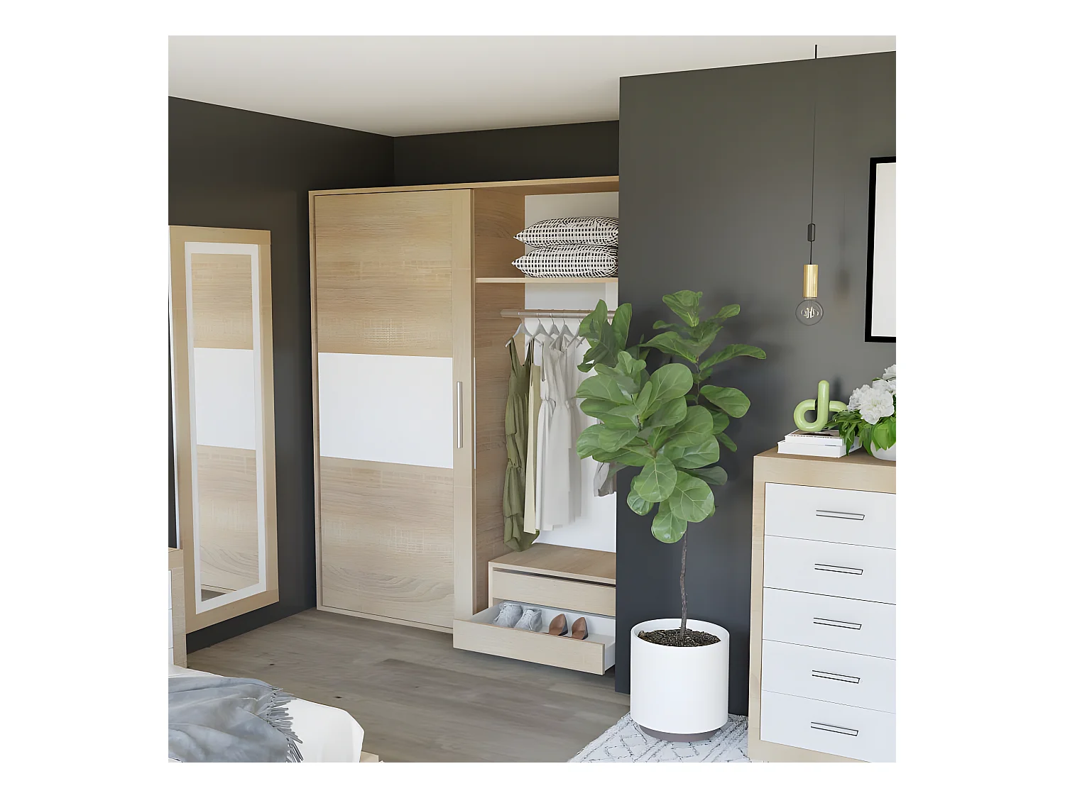 Espejo de pared Kira Cambria - Blanco