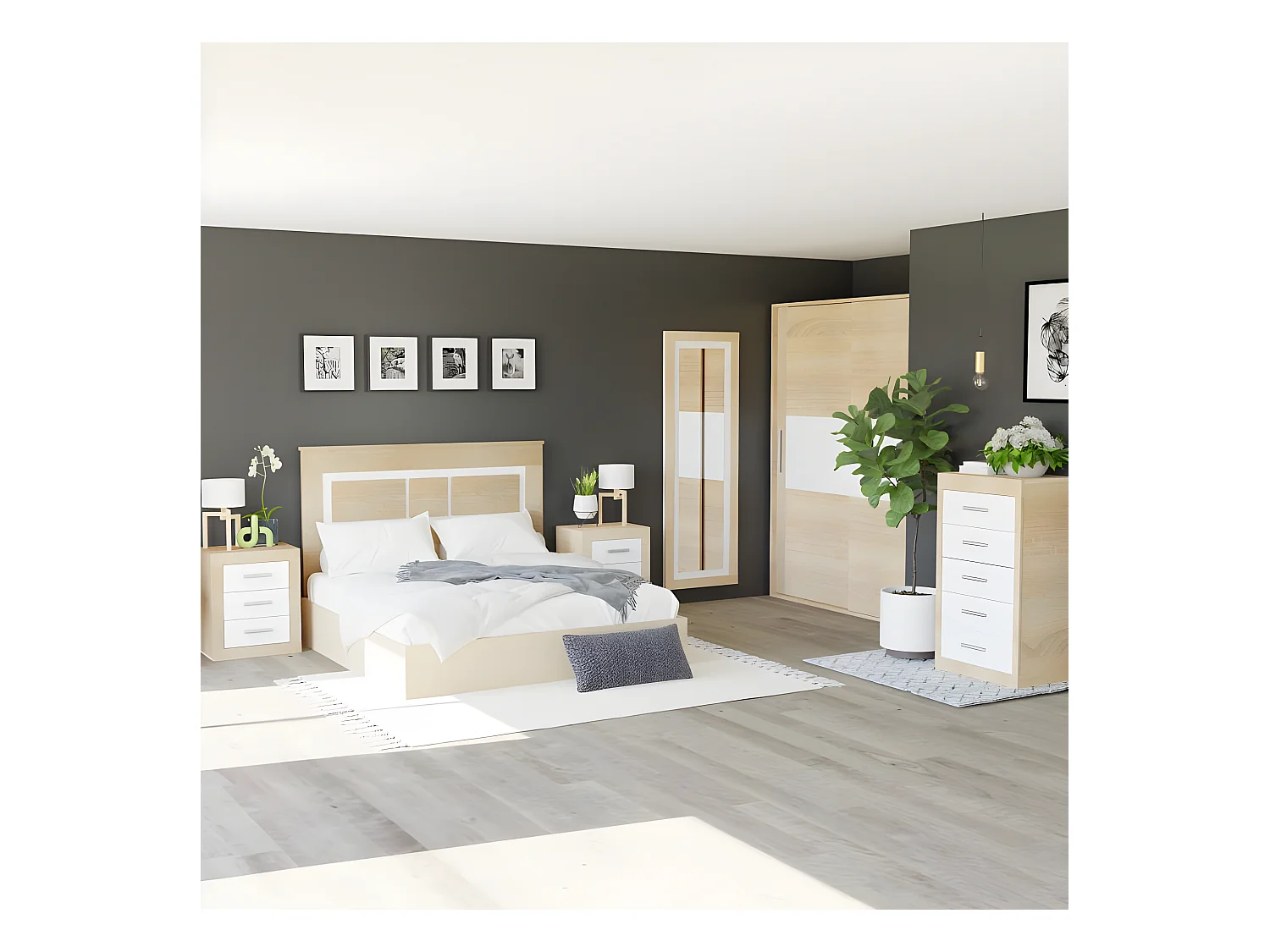 Espejo de pared Kira Cambria - Blanco