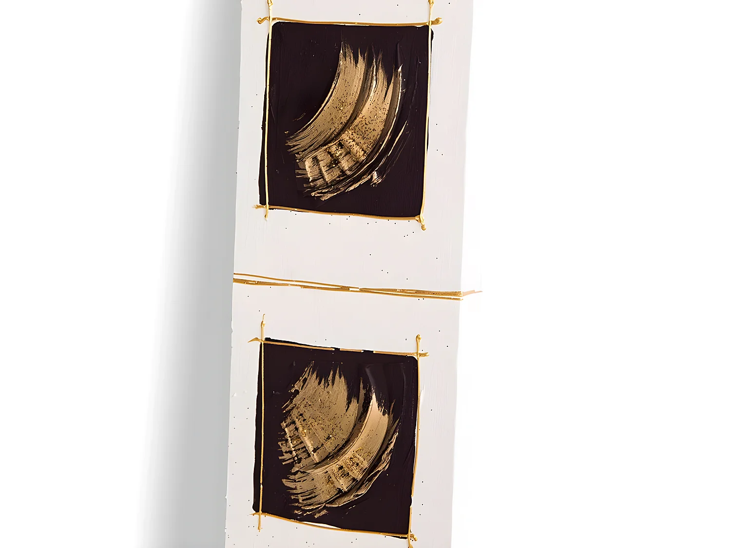 Espejo artesanal Maderas Oro Negro Acrílico