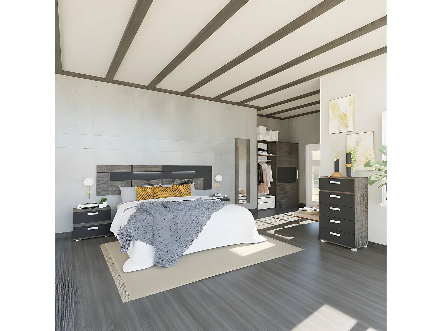 Espejo mural Ataneq Ceniza