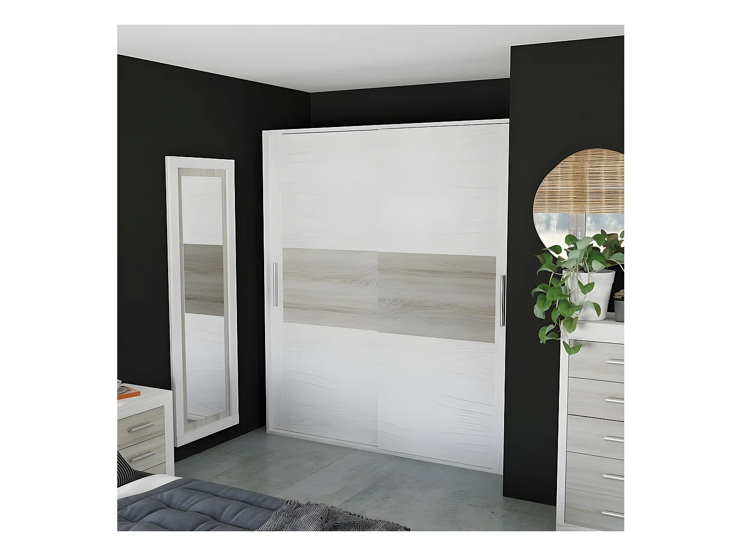 Espejo de pared Kira Andersen Pino - Gris