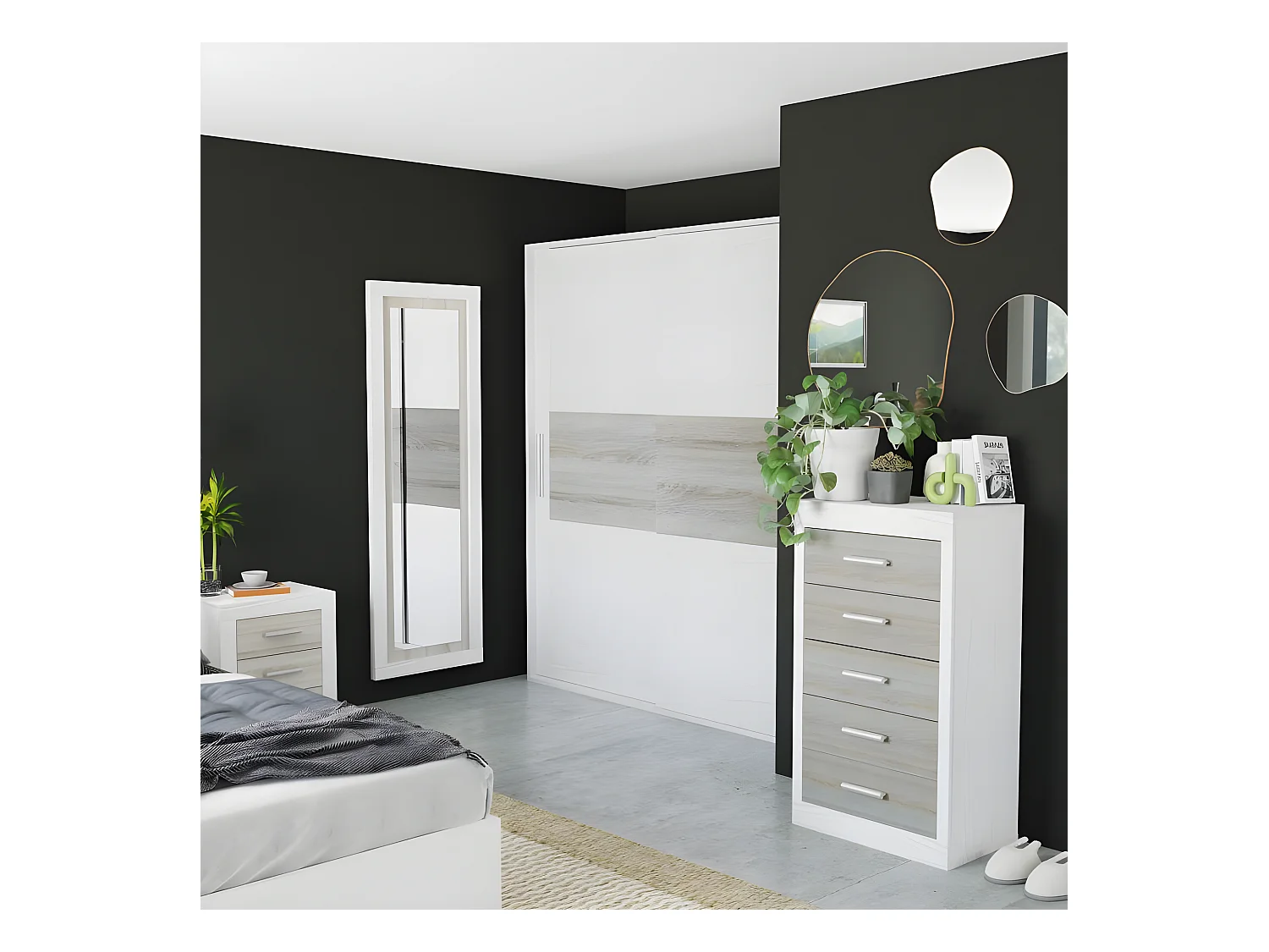 Espejo de pared Kira Andersen Pino - Gris