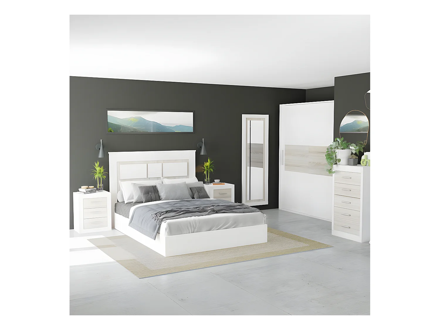 Espejo de pared Kira Andersen Pino - Gris