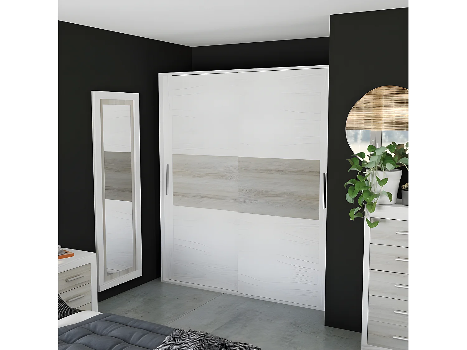 Espejo de pared Kira Andersen Pino - Gris